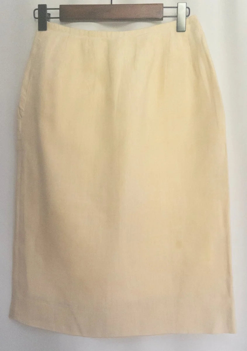 Perry Ellis Portfolio Neiman Marcus - Skirt - 100 linen - Sz 4 - Curuva Back