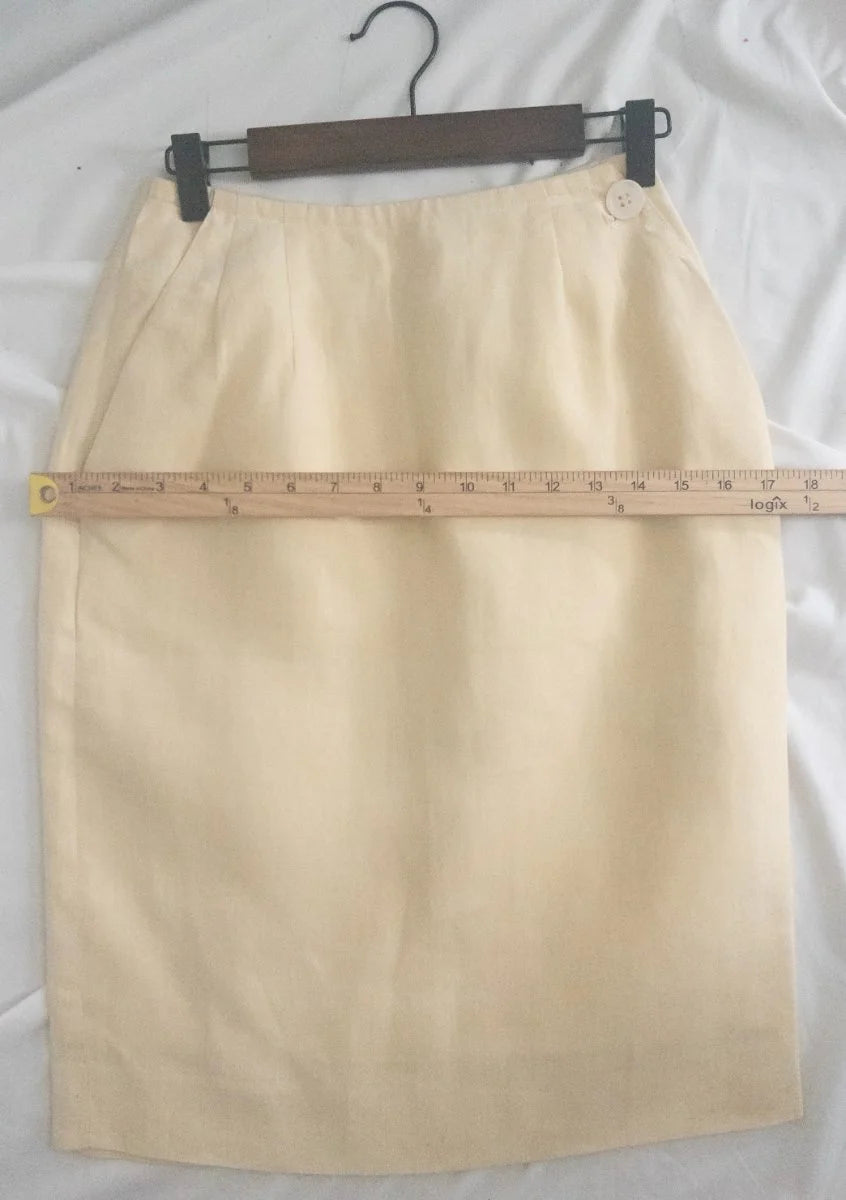 Perry Ellis Portfolio Neiman Marcus - Skirt - 100 linen - Sz 4 - Curuva Hips