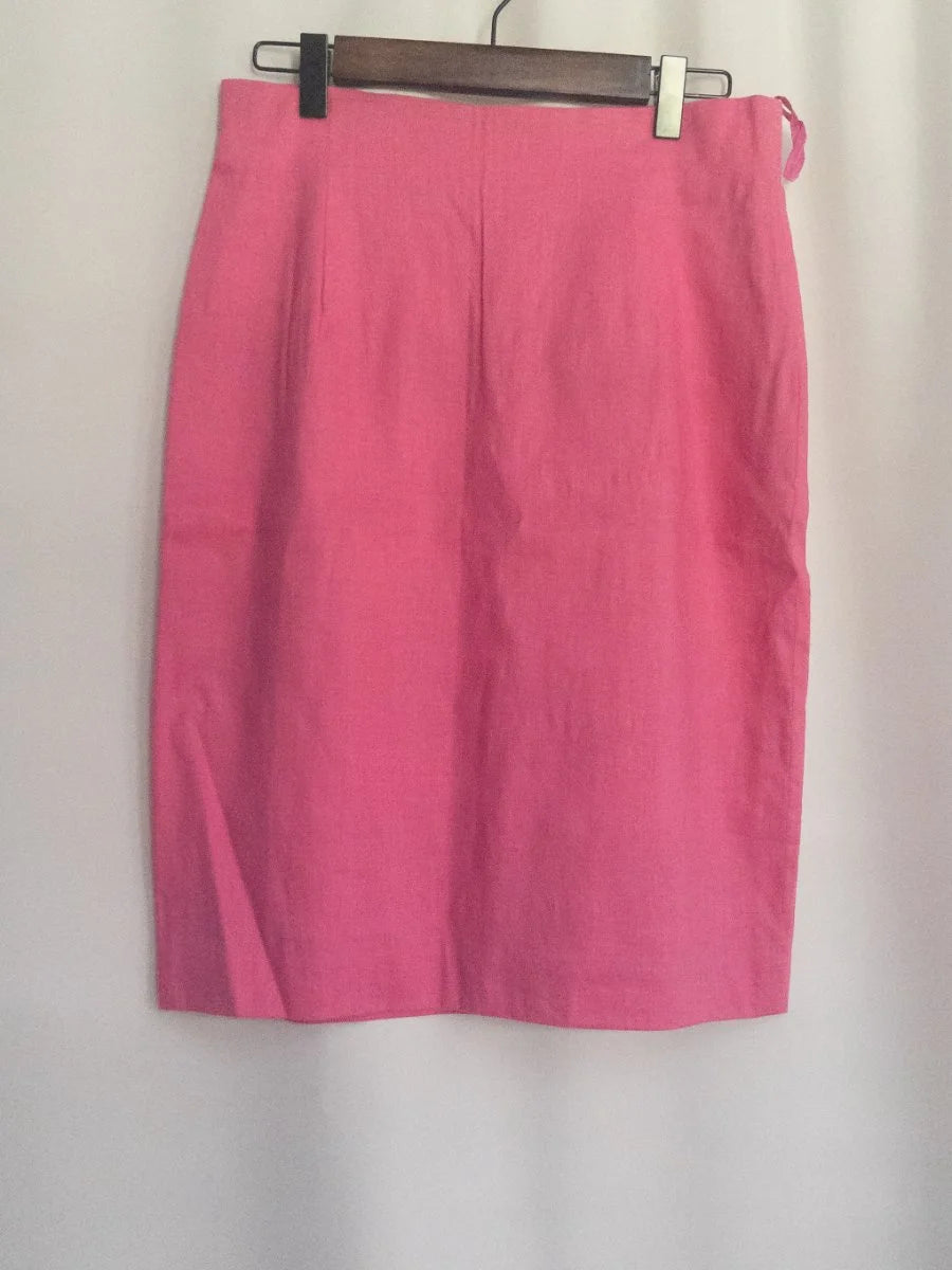 Emanuel Ungaro - Skirt - 72 linen 26 4 viscose 1 6 spandex - Sz 10 44 - Curuva Front