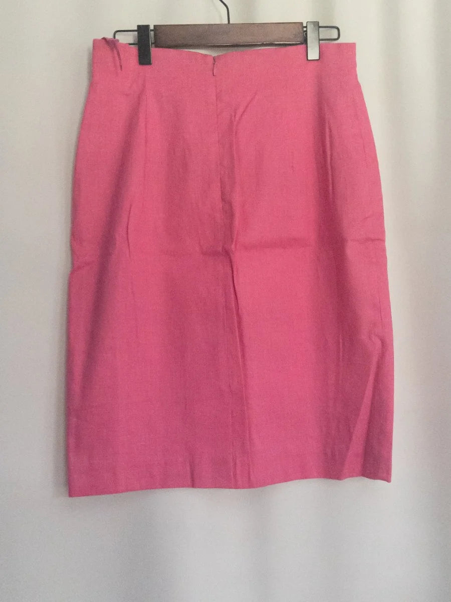 Emanuel Ungaro - Skirt - 72 linen 26 4 viscose 1 6 spandex - Sz 10 44 - Curuva Back