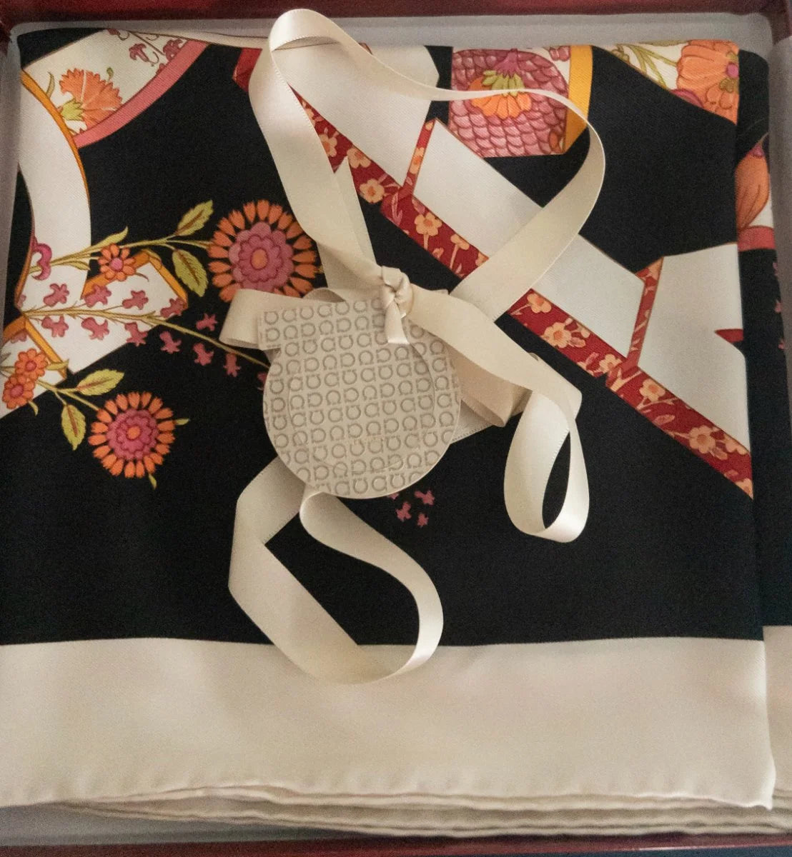 Salvatore Ferragamo — Foulard | Ferragamo never needed to shout. This silk does it quietly. · Sz one size