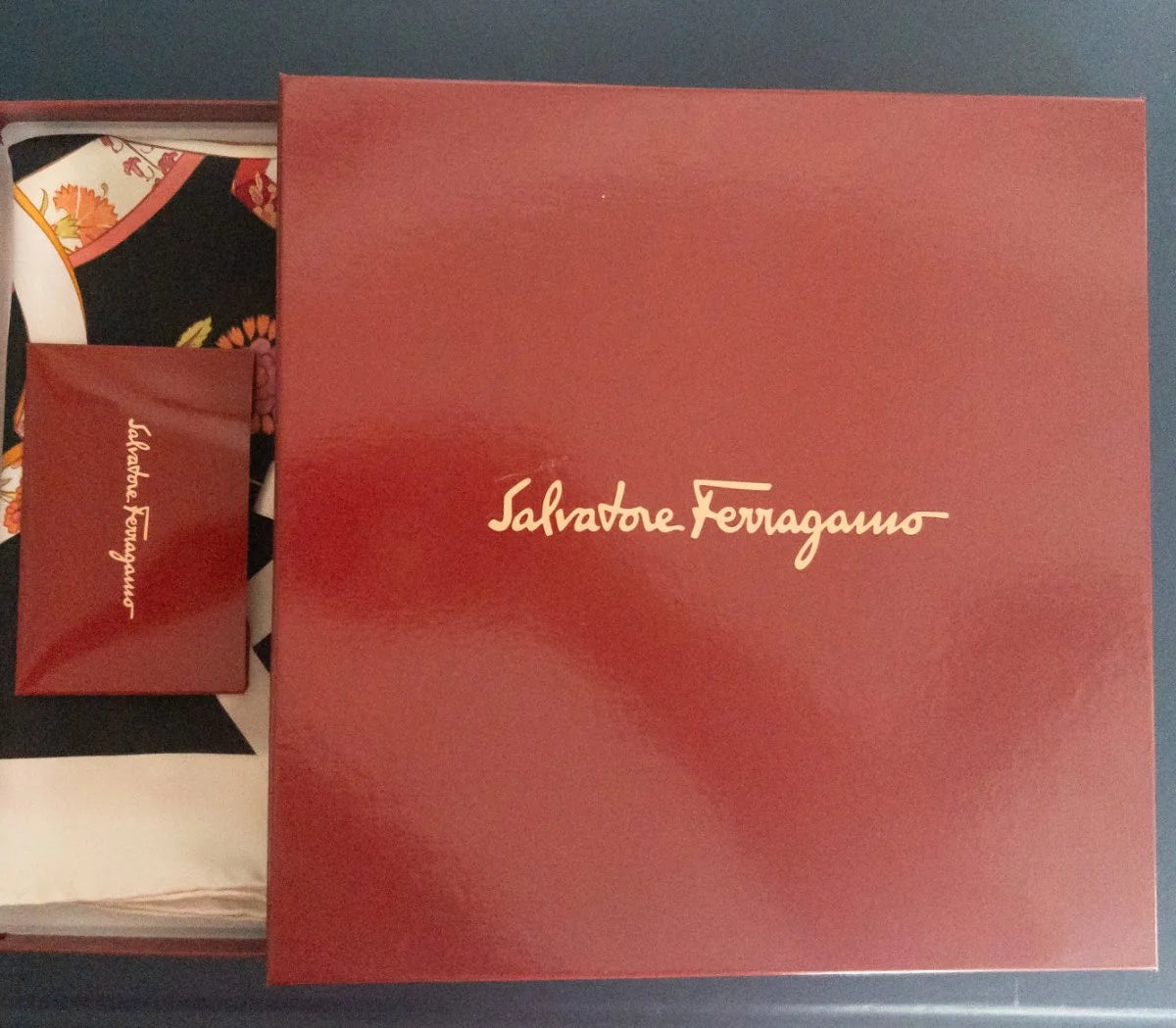 Salvatore Ferragamo — Foulard | Ferragamo never needed to shout. This silk does it quietly. · Sz one size