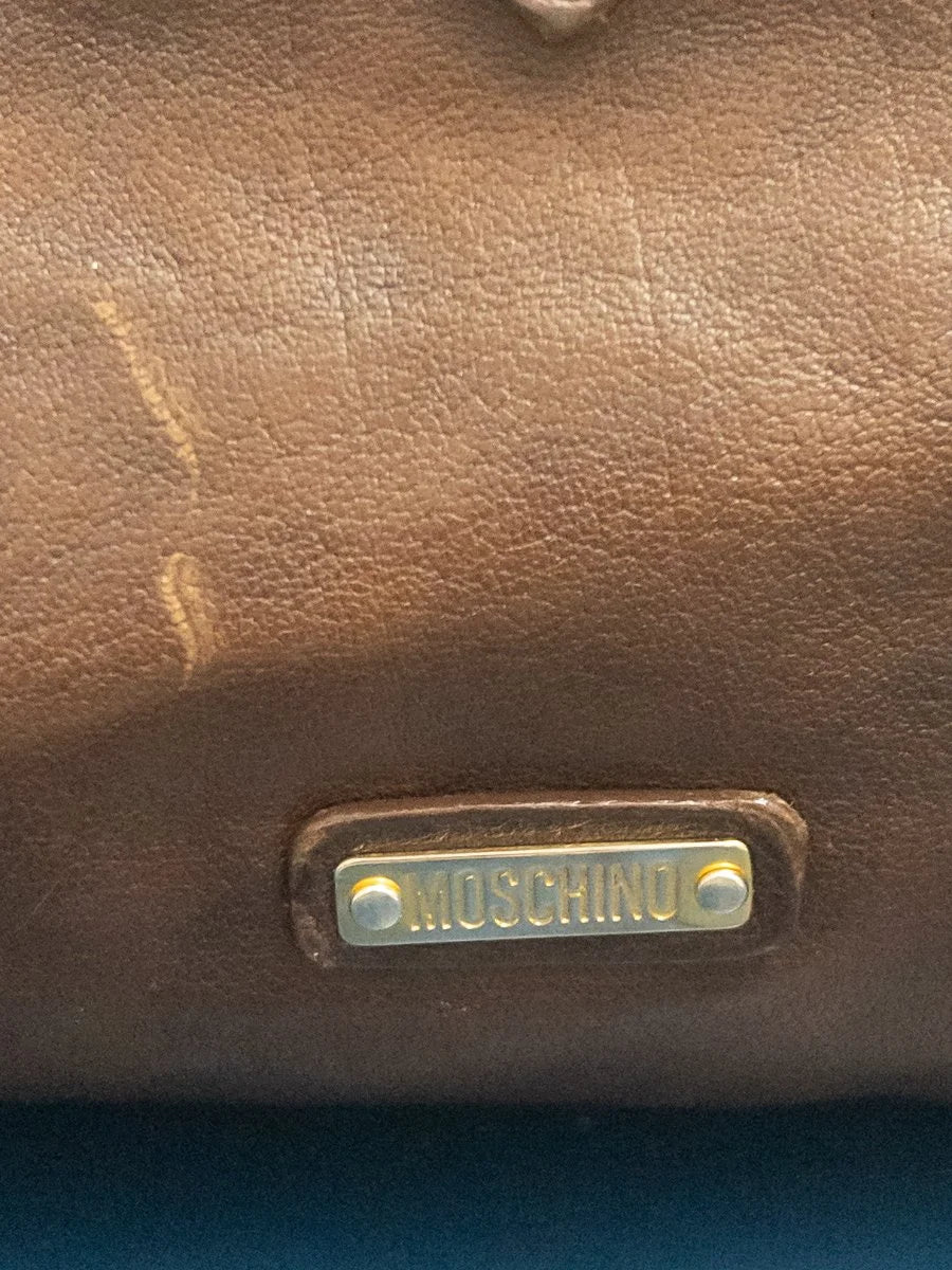 Moschino - Bag - Leather and suede - Sz OS - Curuva Logo