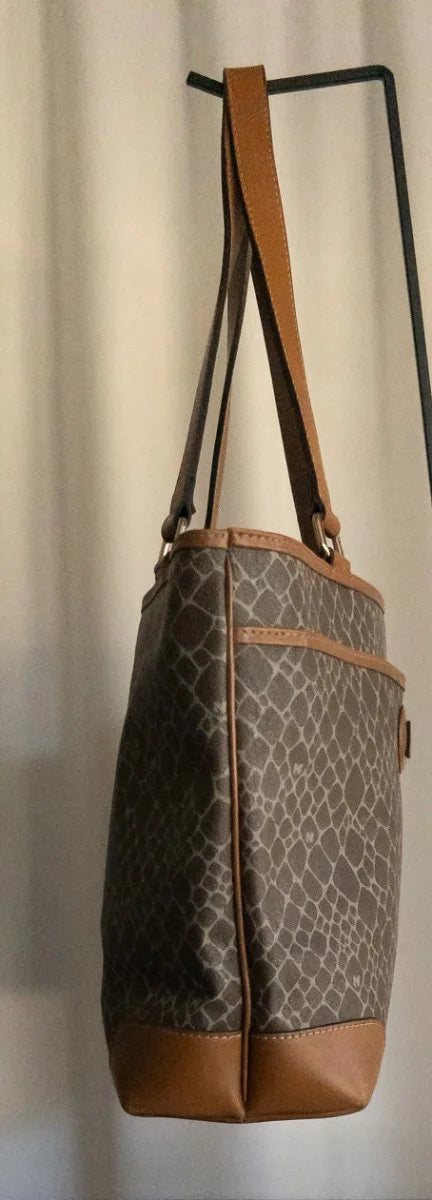 Nina Ricci - Bag - Coated canvas body with leather trim and handles - Sz OS - Curuva Side