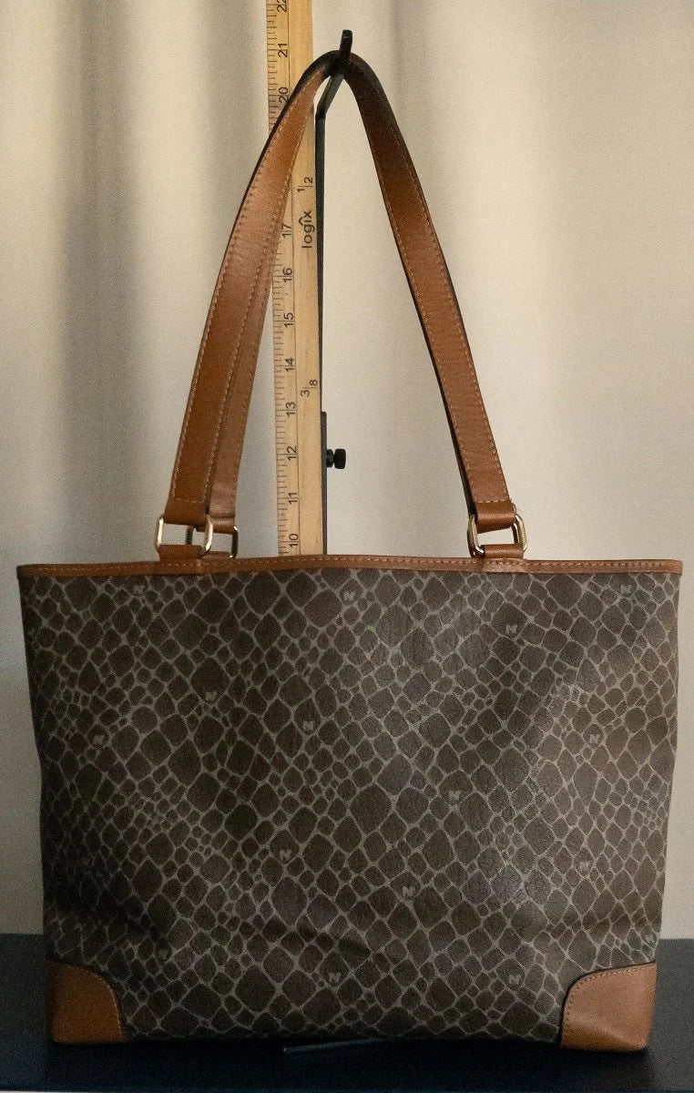 Nina Ricci - Bag - Coated canvas body with leather trim and handles - Sz OS - Curuva Height