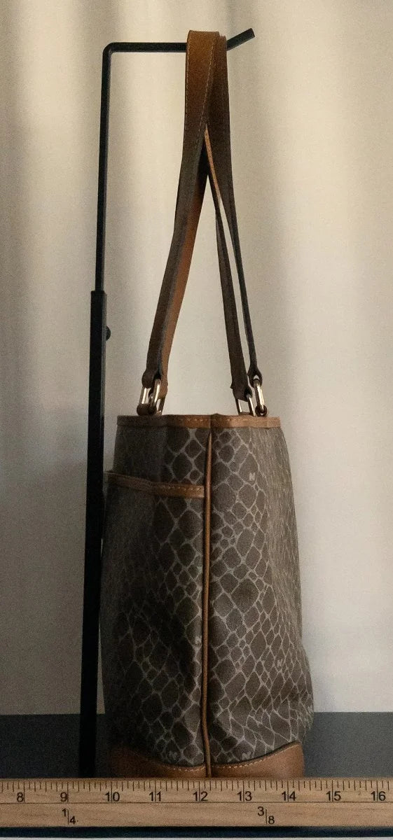 Nina Ricci - Bag - Coated canvas body with leather trim and handles - Sz OS - Curuva Depth