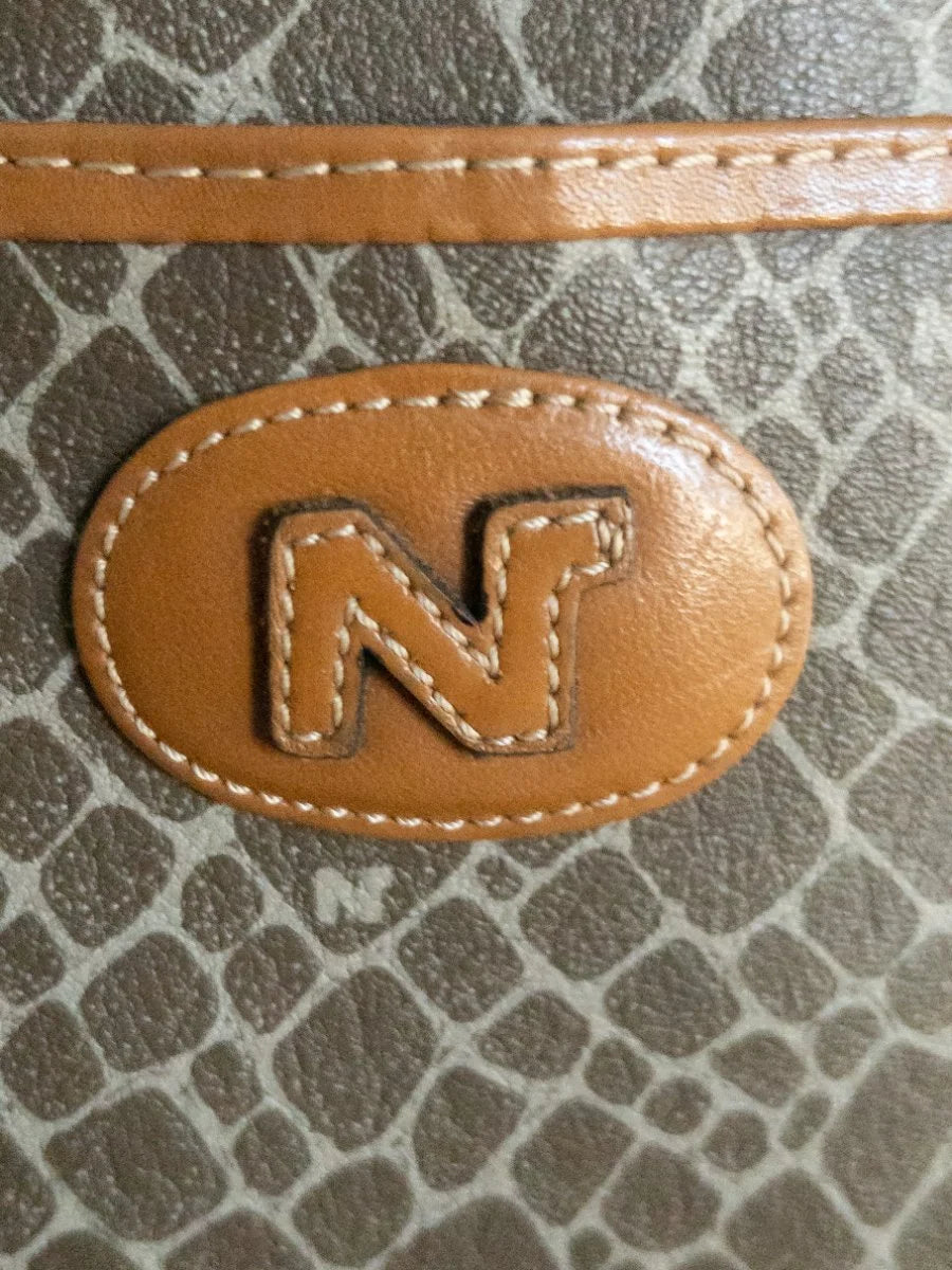 Nina Ricci - Bag - Coated canvas body with leather trim and handles - Sz OS - Curuva Logo