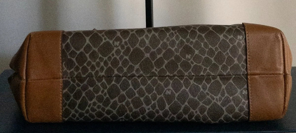 Nina Ricci - Bag - Coated canvas body with leather trim and handles - Sz OS - Curuva Base
