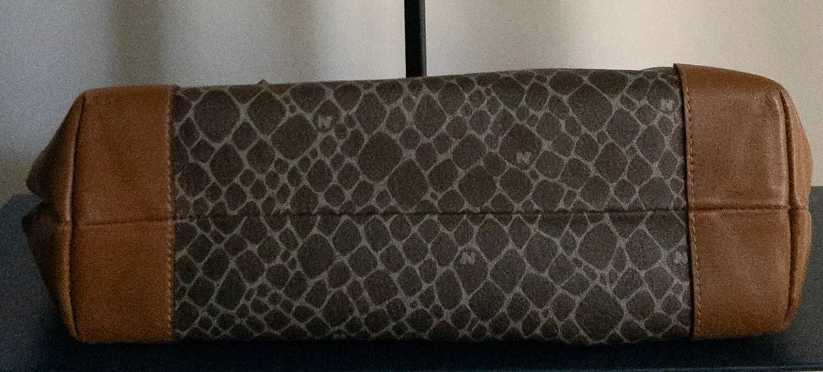 Nina Ricci - Bag - Coated canvas body with leather trim and handles - Sz OS - Curuva Base