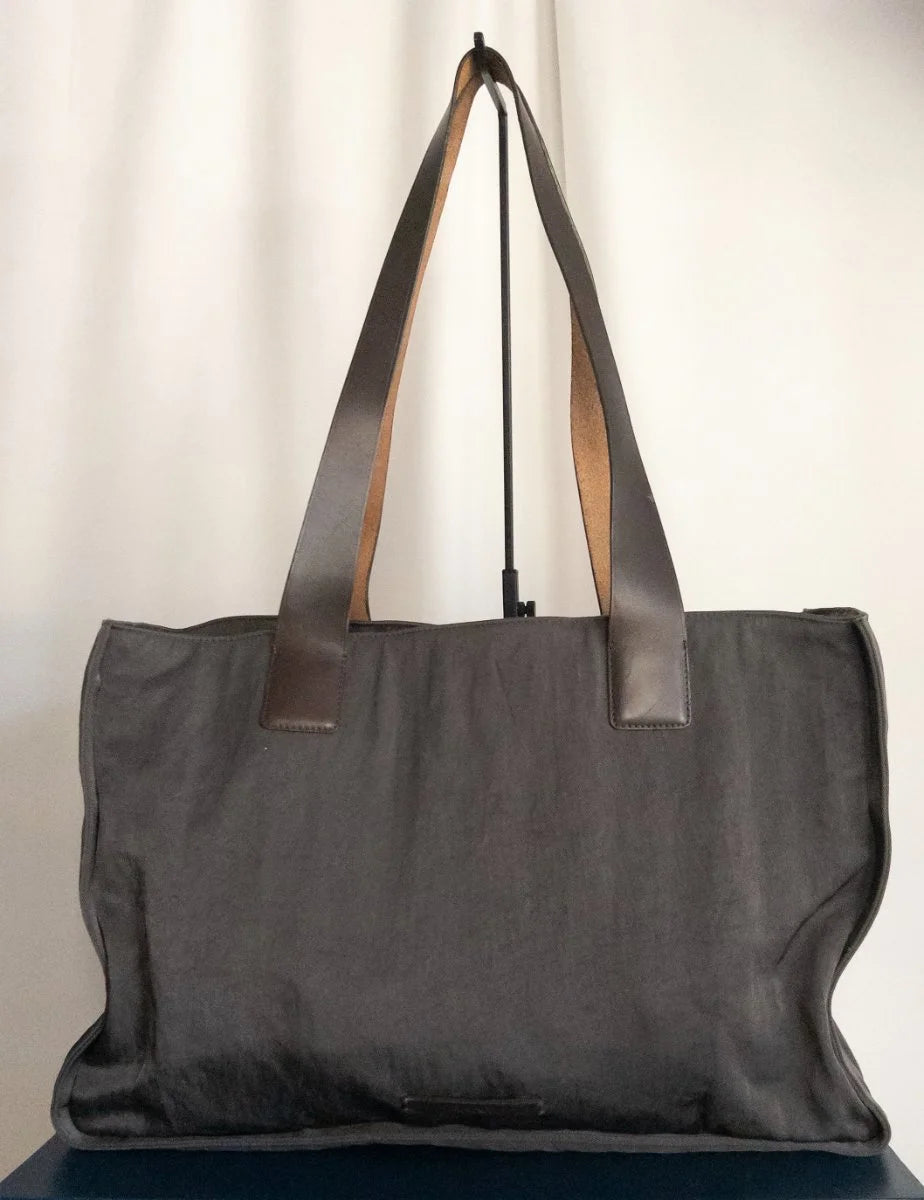 DKNY - Bag - Not visible on exterior canvas body with leather handles - Sz OS - Curuva Front