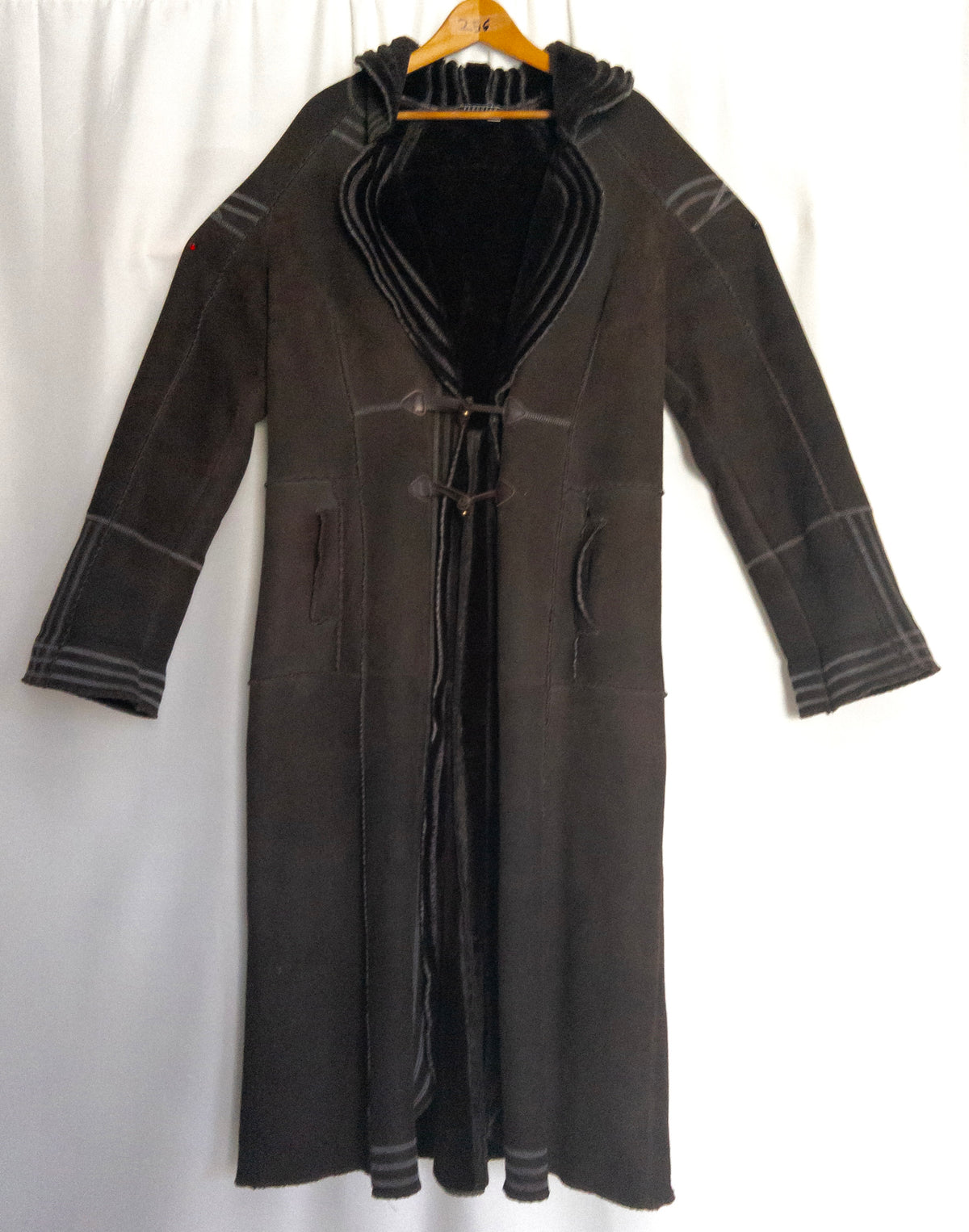 Peruvian Connection Long Shearling Coat, Sz XL
