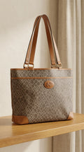 Nina Ricci - Bag - Coated canvas body with leather trim and handles - Sz OS - Curuva Cover