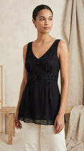 Ann Taylor — Blouse | Not every black blouse earns the room — this one does · Sz 10