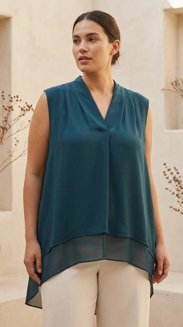 Elie Tahari — Blouse | Silk doesn't whisper. This one commands the room · Sz XL
