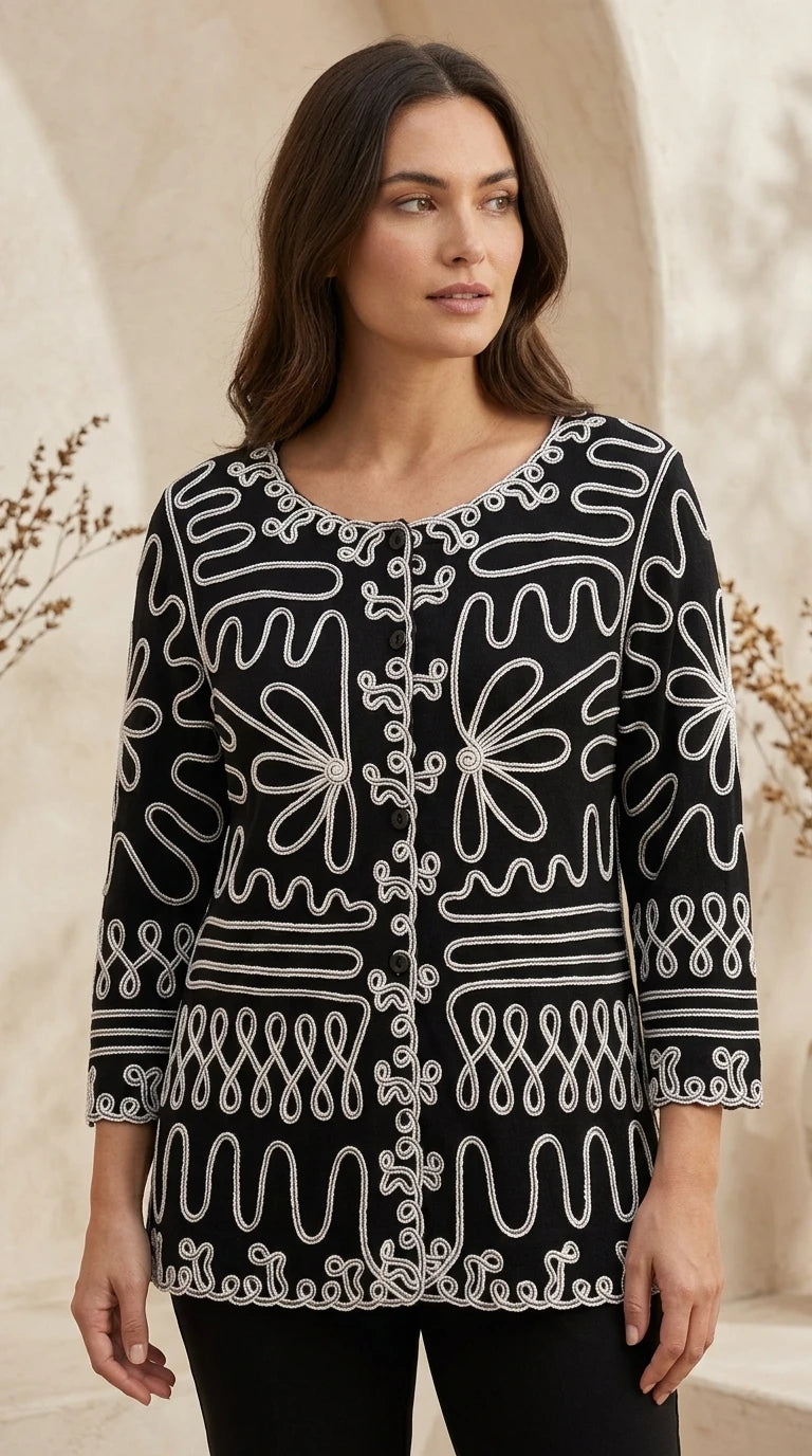 Lauren Michelle — Blouse | Embroidery this deliberate doesn't happen by accident · Sz L