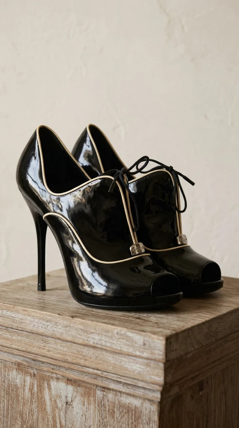 Gucci - Heels - Patent leather upper leather lining Made in Italy - Sz 9 5 B - Curuva Front