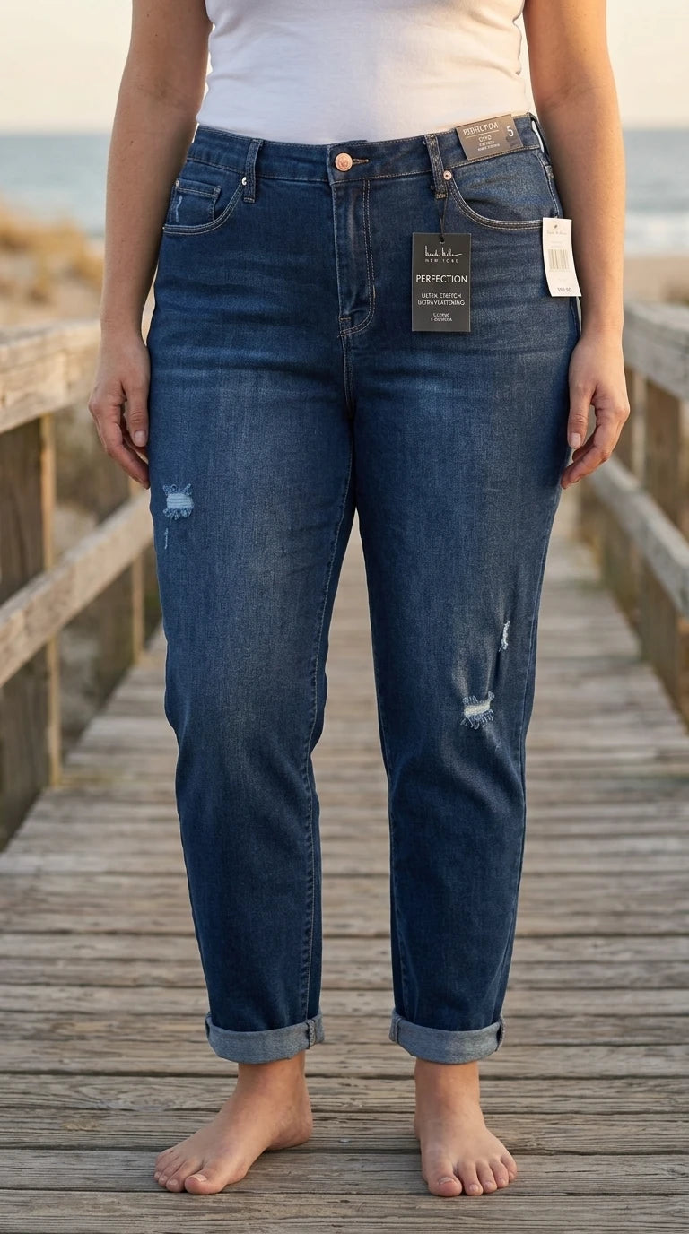 Nicole Miller New York - Denim jeans - 70 Cotton 28 Polyester 2 Spandex - Sz 16 - Curuva Cover