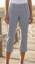 Banana Republic — Trousers | Navy pinstripe stretch capri, Jackson Fit · Sz 10
