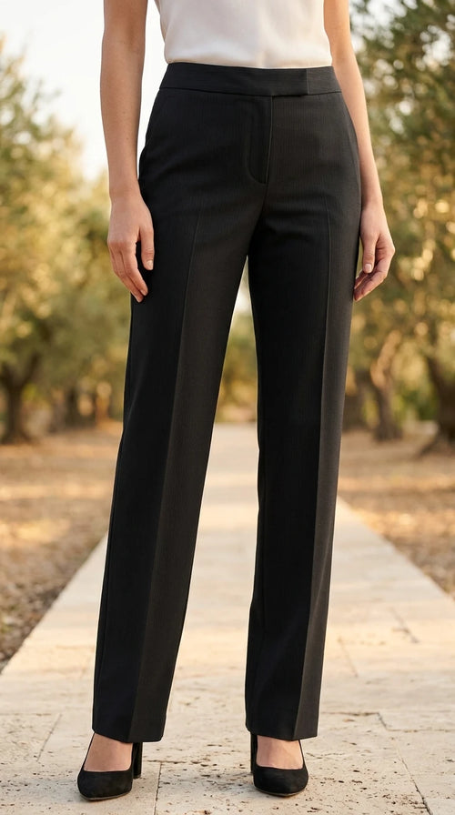 Calvin Klein - Tailored pants - polyester rayon front view - Sz 6 - Curuva