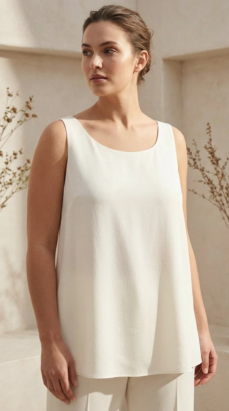 Lafayette 148 New York — Tank top | Not every white piece is quiet — this one chooses to be · Sz 14