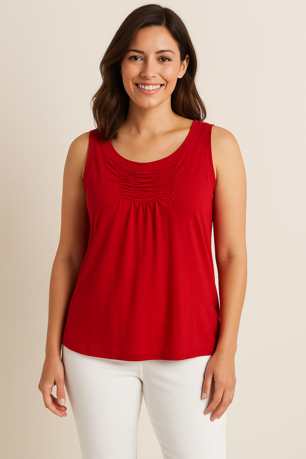 Talbots Petites Red Sleeveless Tank Top Size L - Classic Shell
