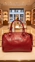 Latico — Leather Satchel | Deep red, glossy distressed, unapologetically present · Sz OS