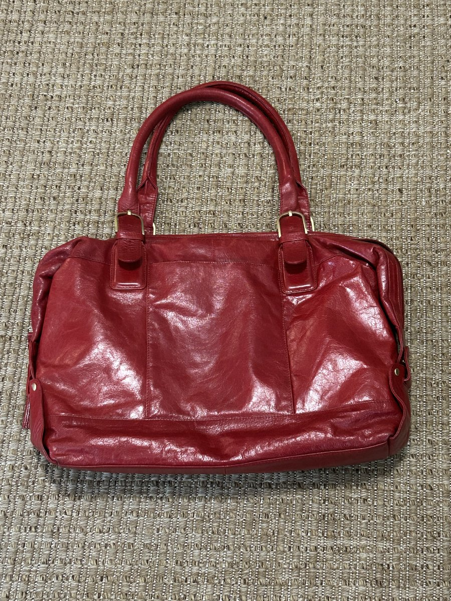 Latico — Leather Satchel | Deep red, glossy distressed, unapologetically present · Sz OS