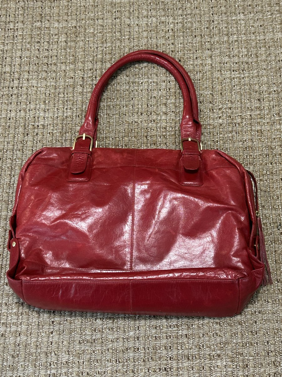Latico — Leather Satchel | Deep red, glossy distressed, unapologetically present · Sz OS
