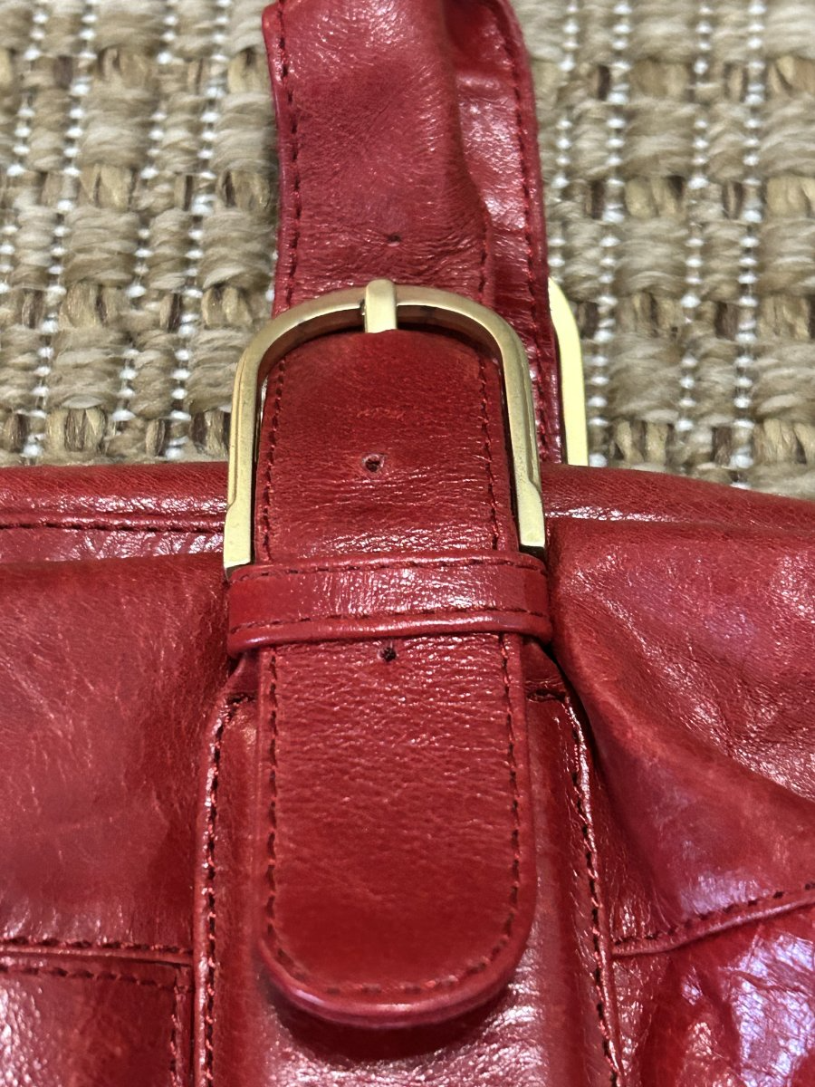 Latico — Leather Satchel | Deep red, glossy distressed, unapologetically present · Sz OS