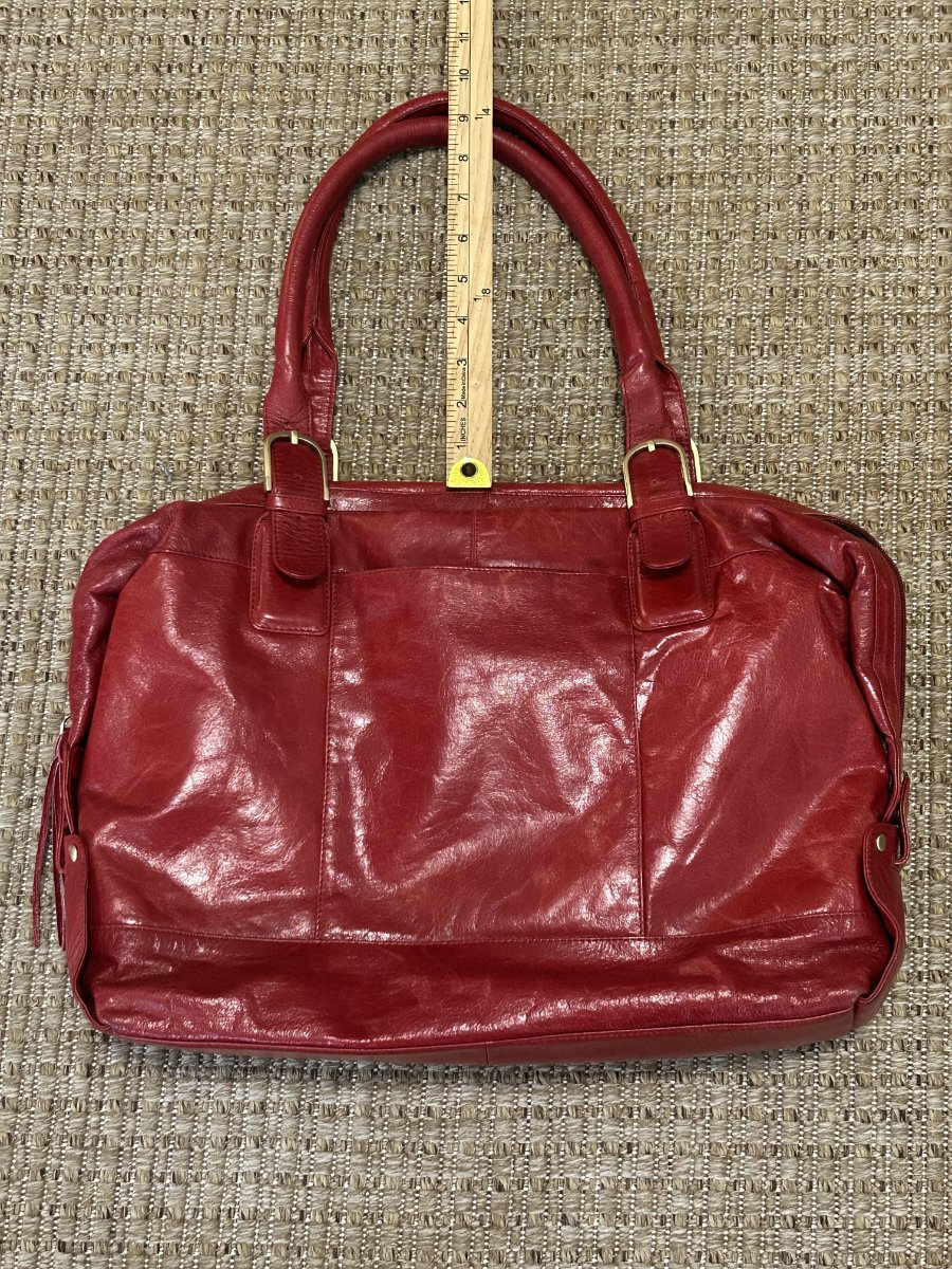 Latico — Leather Satchel | Deep red, glossy distressed, unapologetically present · Sz OS