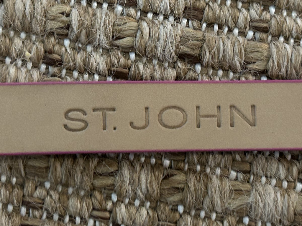 St. John — Belt | Fuchsia Italian leather with gold logo buckle · Sz XL