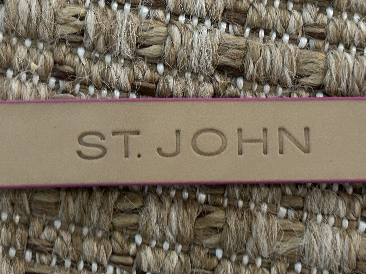 St. John — Belt | Fuchsia Italian leather with gold logo buckle · Sz XL