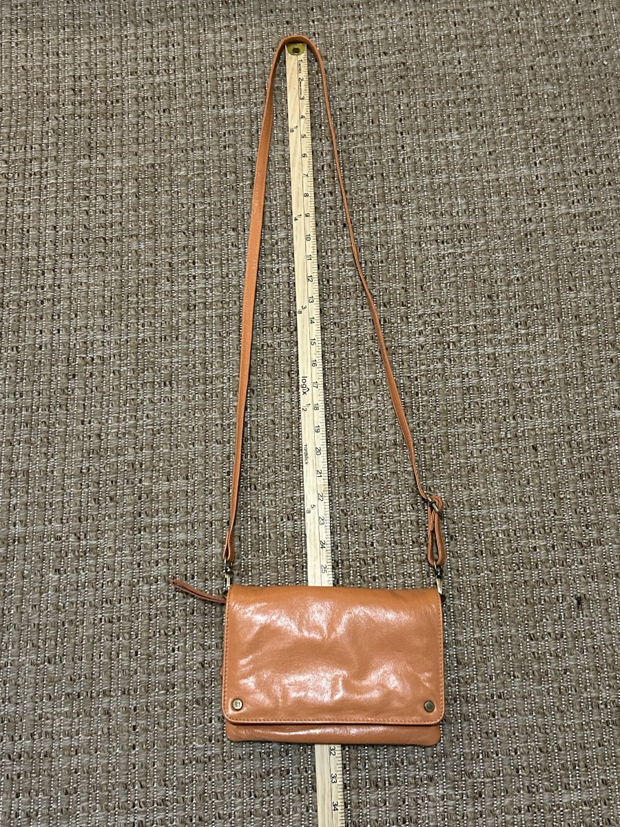 Latico — Crossbody Bag | Cognac leather foldover with mandala-print interior · Sz OS