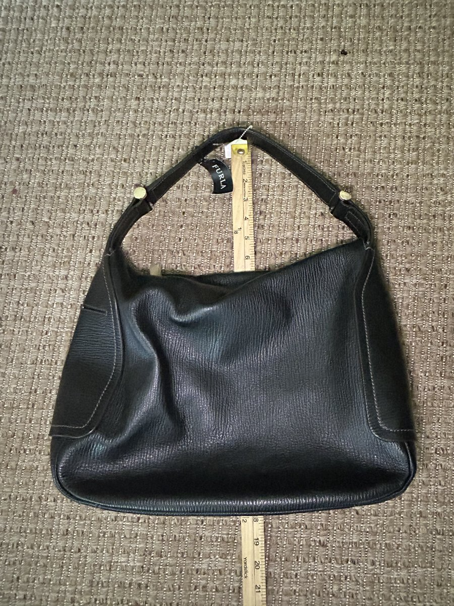 Furla — Hobo Bag | Deep black pebbled leather, never worn · Sz OS