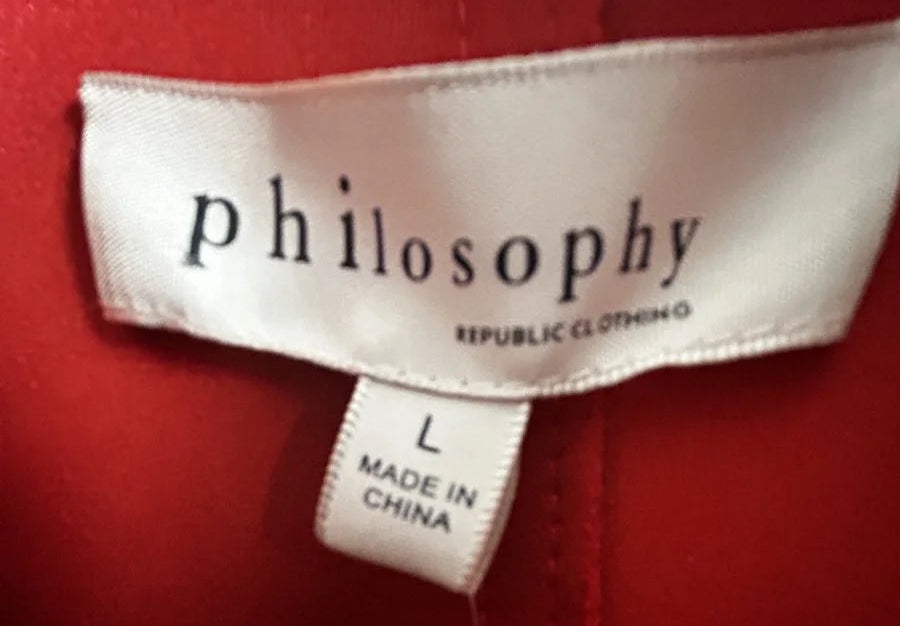 Philosophy — Coat | Red was never meant to be subtle · Sz L