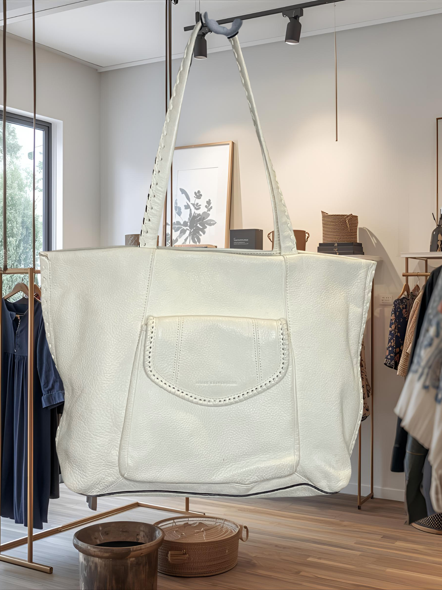 Aimee Kestenberg Leather Tote Bag Shoulder Bag Large Soft Pebbled Leather