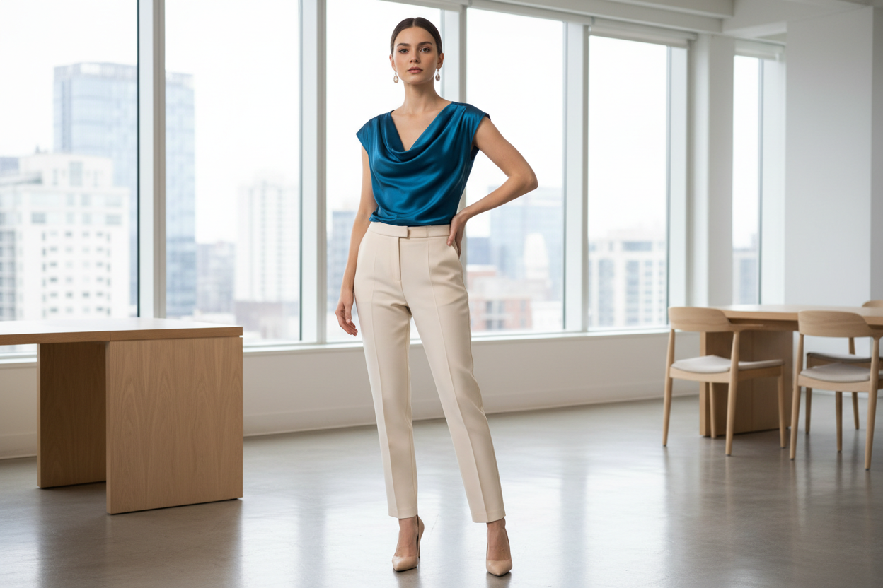 Ann Taylor Silk Blouse Commercial Image