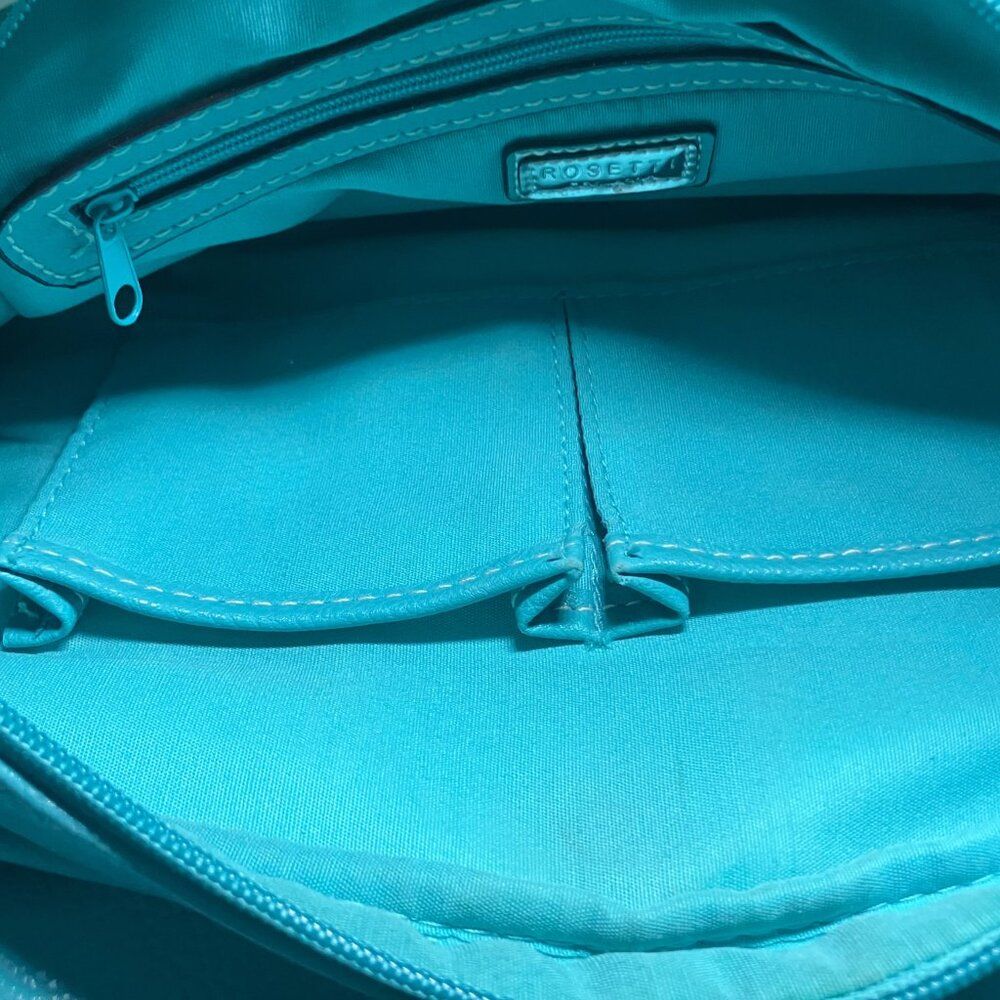 Rosetti Aqua Blue Handbag Purse with Matching Wallet Faux Leather Satchel