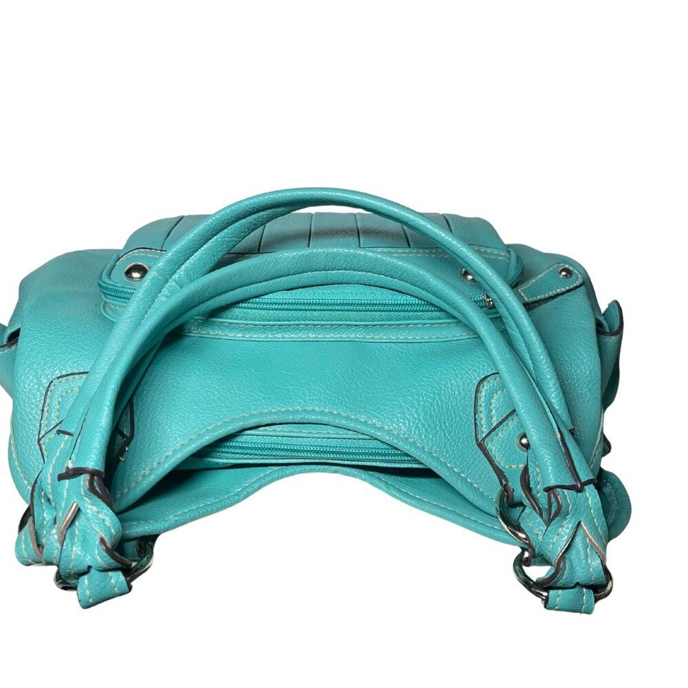 Rosetti Aqua Blue Handbag Purse with Matching Wallet Faux Leather Satchel