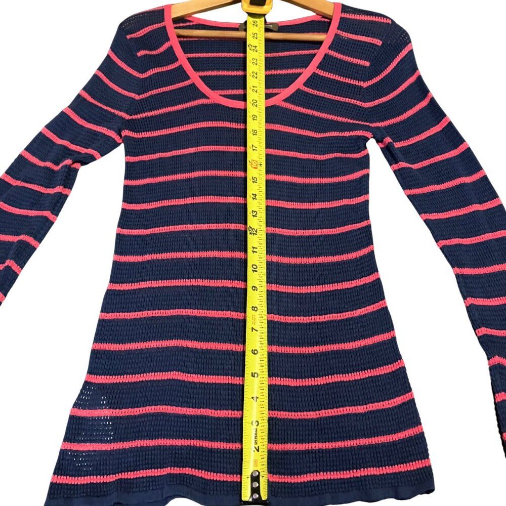 Tommy Bahama Knit Striped Sweater Navy & Coral Pink Women's M