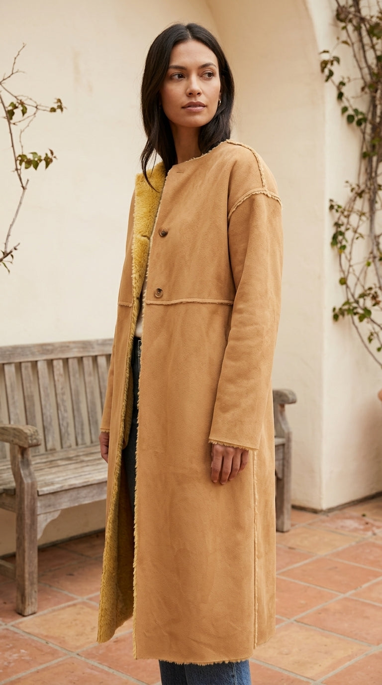 Banana Republic — Reversible Shearling Coat | Two coats in one, made in Italy · Sz XS