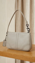 Coach — Shoulder Bag | Sage gray leather with gunmetal hardware · Sz OS