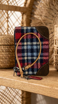 Coach — Clutch Bag | Y2K tartan wool wristlet with suede trim · Sz OS