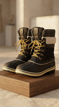 Globalwin — Winter Duck Boots | Sherpa-lined, faux fur cuff · Sz 8.5
