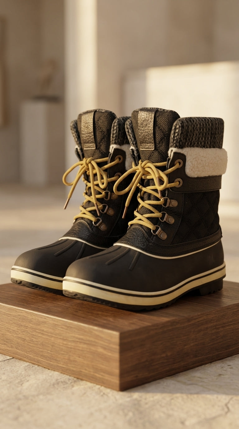Globalwin — Winter Duck Boots | Sherpa-lined, faux fur cuff · Sz 8.5