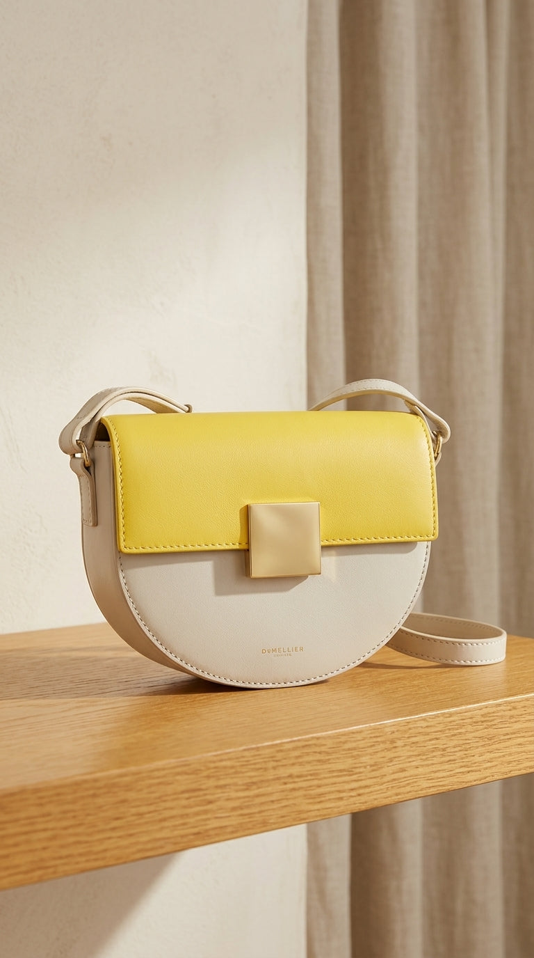 DeMellier London — Mini Venice Crossbody Bag | Yellow-cream two-tone leather · Sz OS
