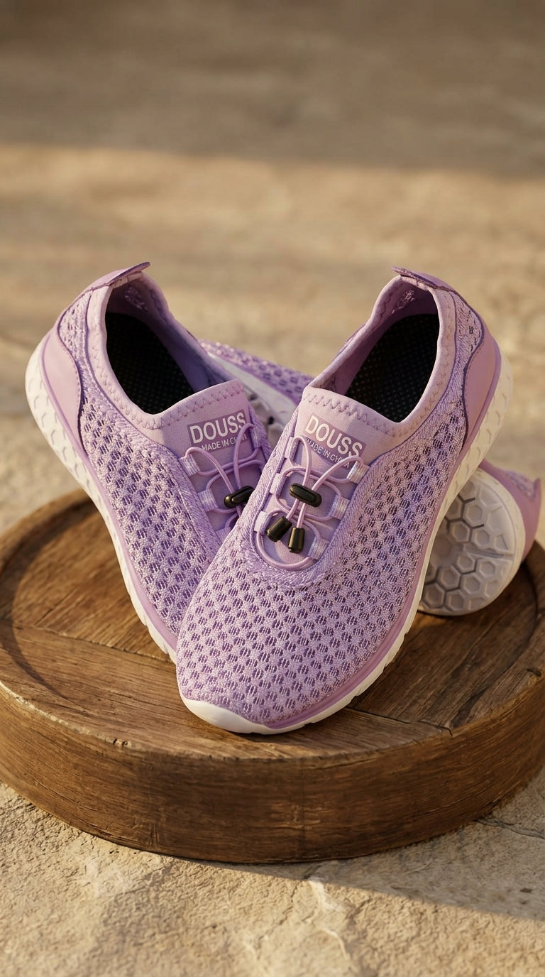 Doussprt — Water Shoes | Lavender mesh, quick-dry slip-on · Sz 36