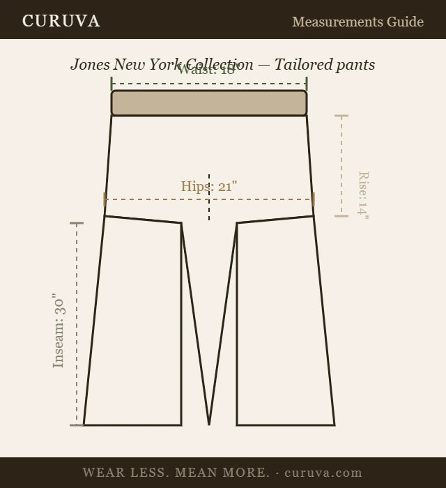 Jones New York Collection — Tailored pants | Not every black pant earns the silence it commands · Sz 14