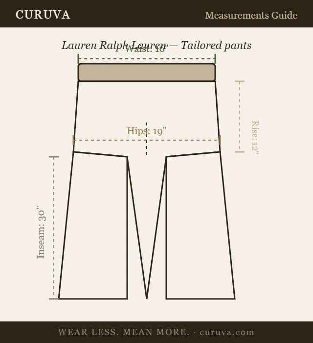 Lauren Ralph Lauren — Tailored pants | Utility never looked this deliberate · Sz 14