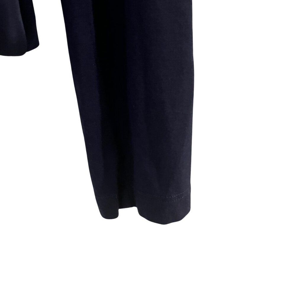 Gianetta Navy Blue Draped Front Long Sleeve Blouse Women's M